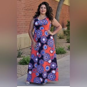 Boho Medallion Maxi Dress NWOT 2x